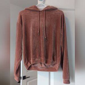 Women's Pink Velour Hoodie